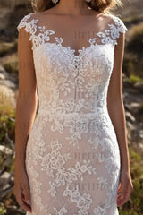 Wedding Dress V Neck Mermaid Sleeveless Lace Embellishment Classic Bridal Gowns With Train