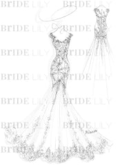 Wedding Dress V Neck Mermaid Sleeveless Lace Embellishment Classic Bridal Gowns With Train