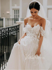 Charming Rustic Wedding Dresses Lace Appliqué Wedding Gowns VW1200
