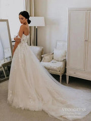 Charming Rustic Wedding Dresses Lace Appliqué Wedding Gowns VW1200
