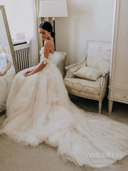 Charming Rustic Wedding Dresses Lace Appliqué Wedding Gowns VW1200