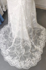 Fully Beaded Long Sleeve Mermaid Wedding Dresses Backless VW1429