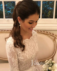 Long Sleeve Lace Wedding Dresses Modern Bridal Gown VW1536