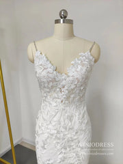 Mermaid Lace Wedding Dresses Backless Boho Wedding Dress Viniodress VW1118
