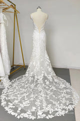 Mermaid Lace Wedding Dresses Backless Boho Wedding Dress Viniodress VW1118