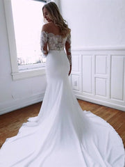 Mermaid Lace Wedding Dresses Bridal Dress with Long Sleeve VW1544