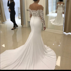Mermaid Lace Wedding Dresses Bridal Dress with Long Sleeve VW1544