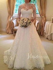 Modest Classy Wedding Dresses with Long Sleeves VW1249