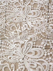 Nude Spaghetti Strap Lace Beach Wedidng Dresses with Side Slit VW1440