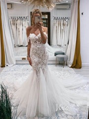 Off the Shoulder Lace Mermaid Wedding Dresses VW2136