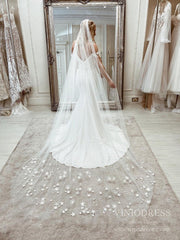 Off the Shoulder Lace Satin Mermaid Wedding Dresses VW1864