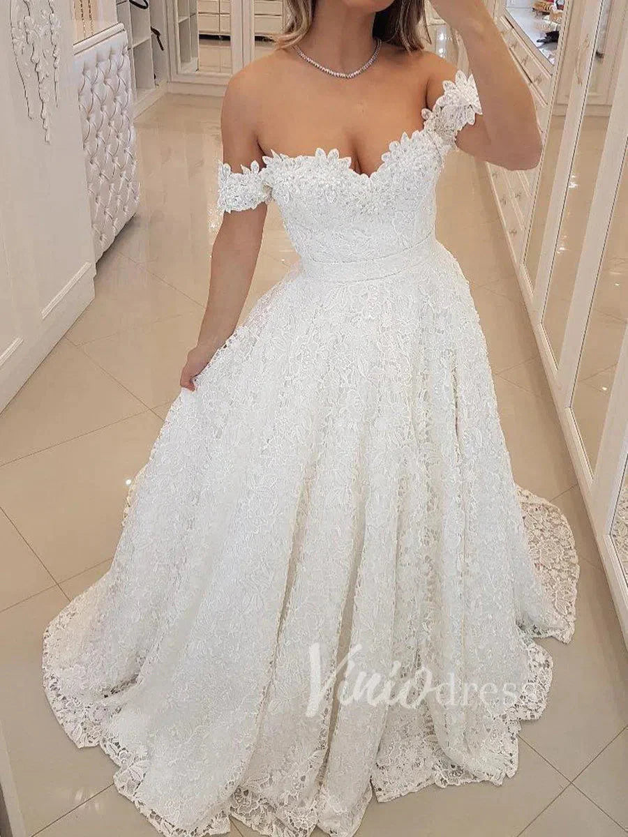 Off the Shoulder Lace Wedding Dresses Bridal Gown 2019 VW1204
