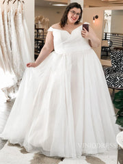 Off the Shoulder Plus Size Tulle Wedding Dresses VW1849