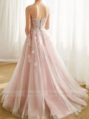 Pink Spaghetti Strap Lace Beach Wedding Dresses 2019 VW1309