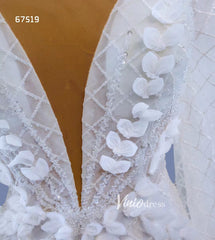 Puff Long Sleeve Mermaid Wedding Dresses Modern Bridal Dress 67519