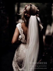Rustic Lace Country Wedding Dresses Sheath Beach Boho Wedding Dress Viniodress VW1057