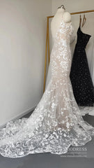Sexy Mermaid Lace Wedding Dresses Deep V Neck Boho Wedding Dress VW1455