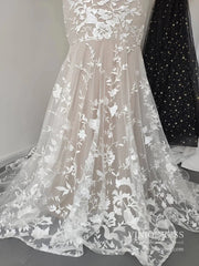 Sexy Mermaid Lace Wedding Dresses Deep V Neck Boho Wedding Dress VW1455