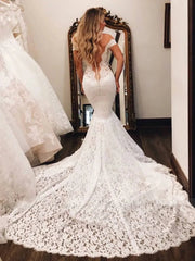 Sexy Mermaid Lace Wedding Dresses Off the Shoulder Bridal Dress VW1297