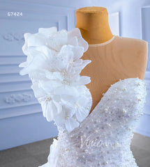 Shiny Beaded Floral Lace Mermaid Wedding Dresses 67424