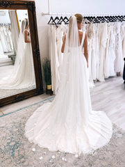 Simple A-line Modern Wedding Dresses Square Neck Minimalist Wedding Dress VW2144
