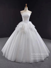 Simple Classy Strapless Ball Gown Wedding Dresses VW1519