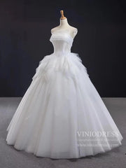 Simple Classy Strapless Ball Gown Wedding Dresses VW1519