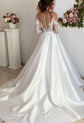 Simple Elegant Long Sleeve Wedding Dresses 2019 VW1275