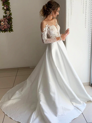 Simple Elegant Long Sleeve Wedding Dresses 2019 VW1275