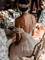 Simple Long Chiffon Boho Wedding Dresses Beach Bridal Dress VW1221