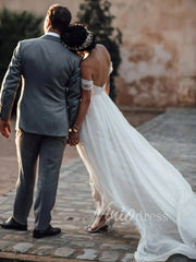 Simple Long Chiffon Boho Wedding Dresses Beach Bridal Dress VW1221