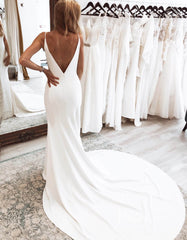 Simple Satin Modern Wedding Dresses with Cape VW2143