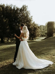 Simple Strapless A-line Wedding Dresses with Veil VW1828