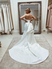 Simple Strapless Mermaid Wedding Dresses Tail VW1875B