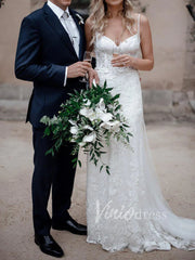 Spaghetti Strap Boho Wedding Dresses Affordable VW1222