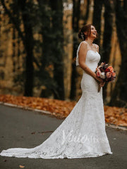Spaghetti Strap Lace Boho Wedding Dresses Mermaid VW1197