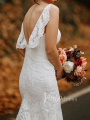 Spaghetti Strap Lace Boho Wedding Dresses Mermaid VW1197