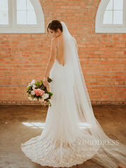 Spaghetti Strap Mermaid Lace Rustic Wedding Dresses Affordable VW1410