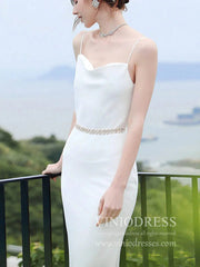 Spaghetti Strap Mermaid Minimalist Beach Wedding Dresses VW1462