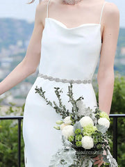 Spaghetti Strap Mermaid Minimalist Beach Wedding Dresses VW1462