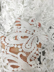 Spaghetti Strap Rustic Lace Bohemian Wedding Dresses See Through Bodice VW1440