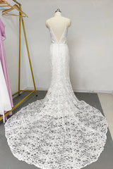 Spaghetti Strap Rustic Lace Bohemian Wedding Dresses See Through Bodice VW1440