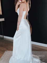 Spaghetti Straple Sheath Satin Wedding Dresses Open Back VW1824