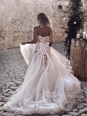 Strapless Beaded Lace Country Wedding Dresses VW1212