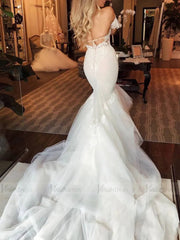 Strapless Fitted Mermaid Wedding Dresses with Removable Sleeves VW1298