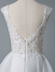 Jewel Neck Wedding Dresses A Line Sleeveless Tulle Short Bridal Dress