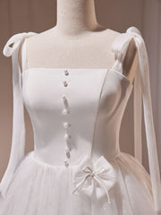 Robe de bal courte en tulle en tulle blanc, robe de retour à la maison blanche mignonne