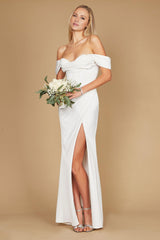 Women's Formal Dresses Elegant Long Prom Gowns Evening Dresses Floor Length Satin with Ruched Slit