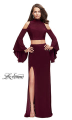 La Femme Long Cold-Shoulder Prom Dress