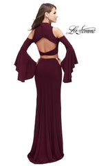 La Femme Long Cold-Shoulder Prom Dress